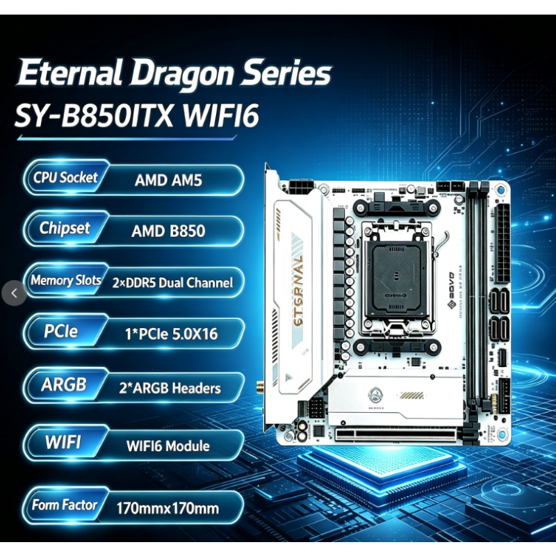 SY-B850ITX WIFI6, motherboard  - Ddr5 64Gb ulasan dan harga